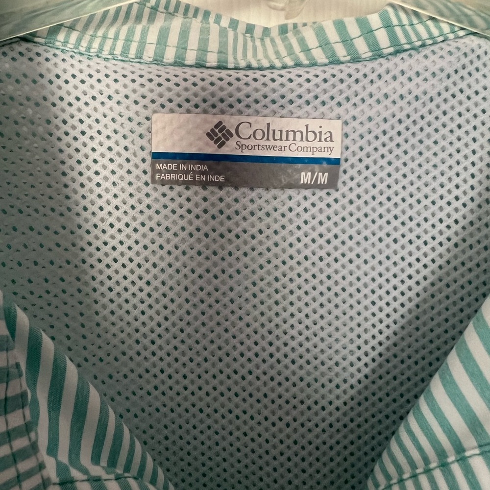 Columbia Green Casual Omnishade Button Down Shirt Lightweight - Picture 3 of 6